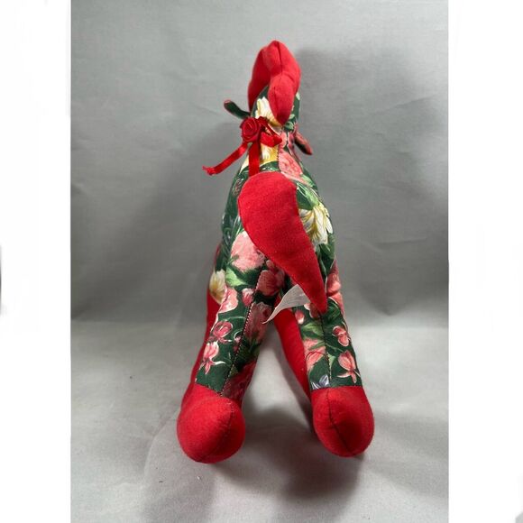 Vintage 1992 Four Star International Floral Plush Rocking Horse - Picture 4 of 11